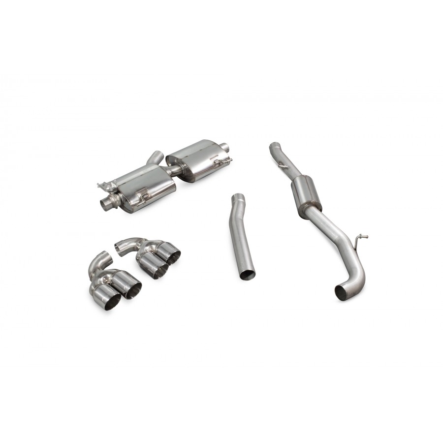 Scorpion Cat Back Resonated (Valved) Exhaust System 2.75" with Polished Daytona Tailpipes for Audi S1 2.0 TFSi Quattro | 2014-2018 (Non GPF Model) Scorpion Cat Back Resonated (Valved) Exhaust System 2.75" with Polished Daytona Tailpipes for Audi S1 2.0 TFSi Quattro | 2014-2018 (Non GPF Model)