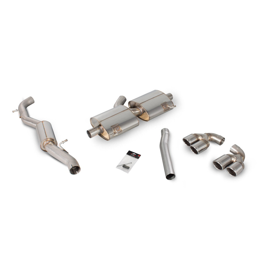 Scorpion Cat Back Resonated (Non Valved) Exhaust System 2.75" with Polished Monaco Tailpipes for Audi S1 2.0 TFSi Quattro | 2014-2018 (Non GPF Model) Scorpion Cat Back Resonated (Non Valved) Exhaust System 2.75" with Polished Monaco Tailpipes for Audi S1 2.0 TFSi Quattro | 2014-2018 (Non GPF Model)