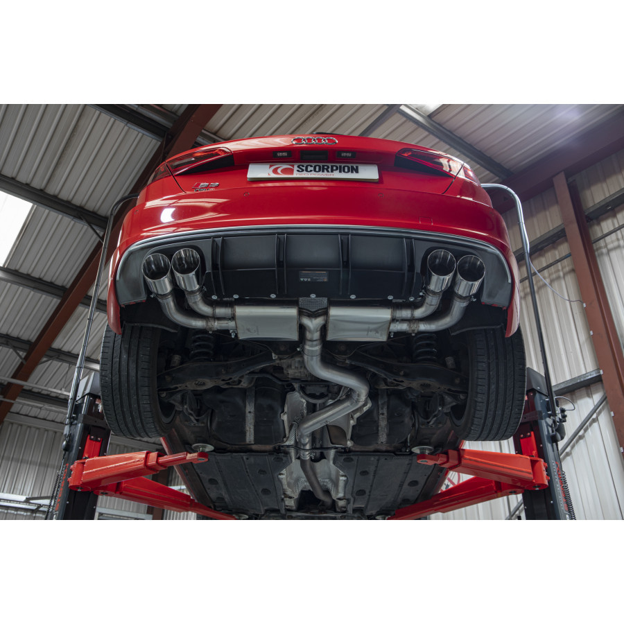 Scorpion GPF Back Non Resonated (Valved) Exhaust System 3.15" with Polished Daytona Tailpipes for Audi S3 2.0T (8V) GPF Model | 3 Door / Sportback | 2013-2020 Facelift Scorpion GPF Back Non Resonated (Valved) Exhaust System 3.15" with Polished Daytona Tailpipes for Audi S3 2.0T (8V) GPF Model | 3 Door / Sportback | 2013-2020 Facelift