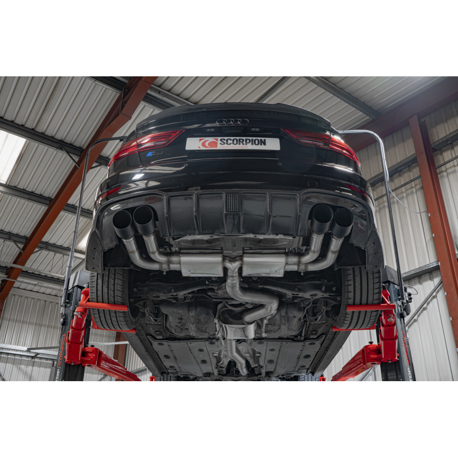 Scorpion Cat Back Resonated (Valved) Exhaust System 3.15" with Black Daytona Tailpipes for Audi S3 2.0T (8V) Non GPF | Saloon | 2013-2020 Facelift Scorpion Cat Back Resonated (Valved) Exhaust System 3.15" with Black Daytona Tailpipes for Audi S3 2.0T (8V) Non GPF | Saloon | 2013-2020 Facelift
