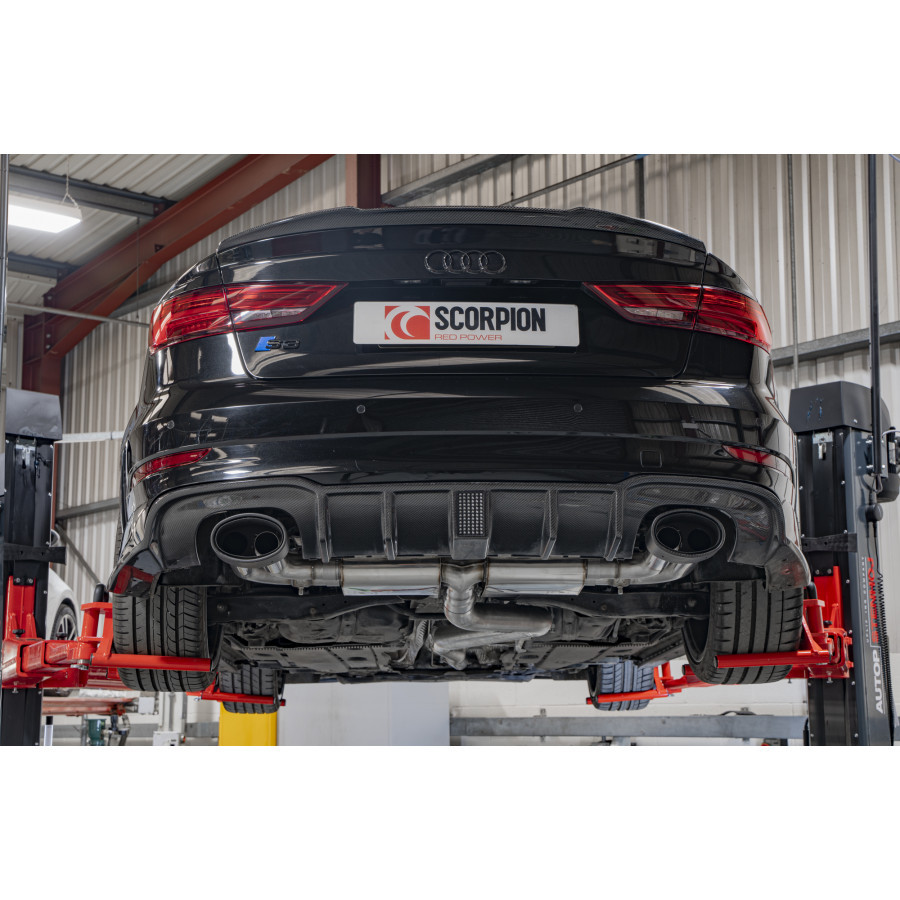 Scorpion Cat Back Non Resonated (Valved) Exhaust System 3.15" with Ascari EVO Carbon Fibre Tailpipes for Audi S3 2.0T (8V) Non GPF | Saloon | 2013-2020 Facelift Scorpion Cat Back Non Resonated (Valved) Exhaust System 3.15" with Ascari EVO Carbon Fibre Tailpipes for Audi S3 2.0T (8V) Non GPF | Saloon | 2013-2020 Facelift