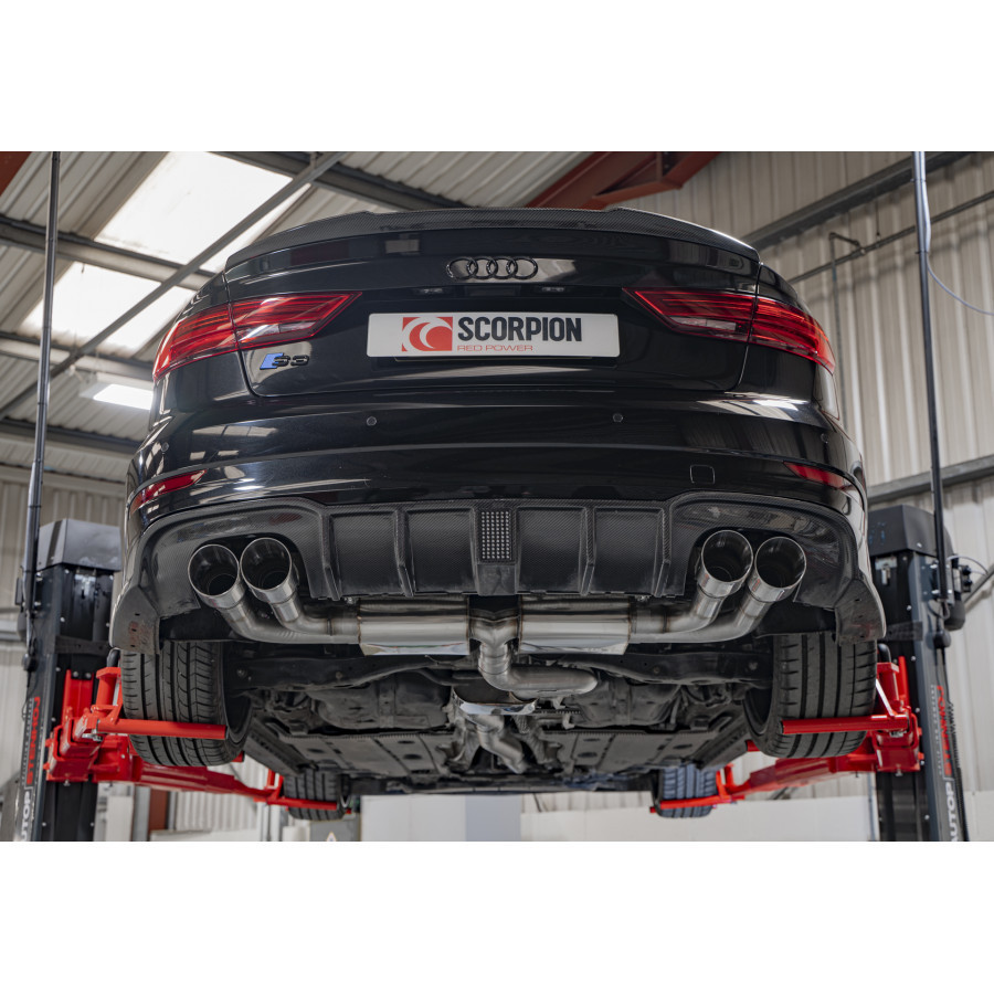 Scorpion GPF Back Resonated (Non Valved) Exhaust System 3.15" with Polished Daytona Tailpipes for Audi S3 2.0T (8V) GPF | Saloon | 2013-2020 Facelift Scorpion GPF Back Resonated (Non Valved) Exhaust System 3.15" with Polished Daytona Tailpipes for Audi S3 2.0T (8V) GPF | Saloon | 2013-2020 Facelift