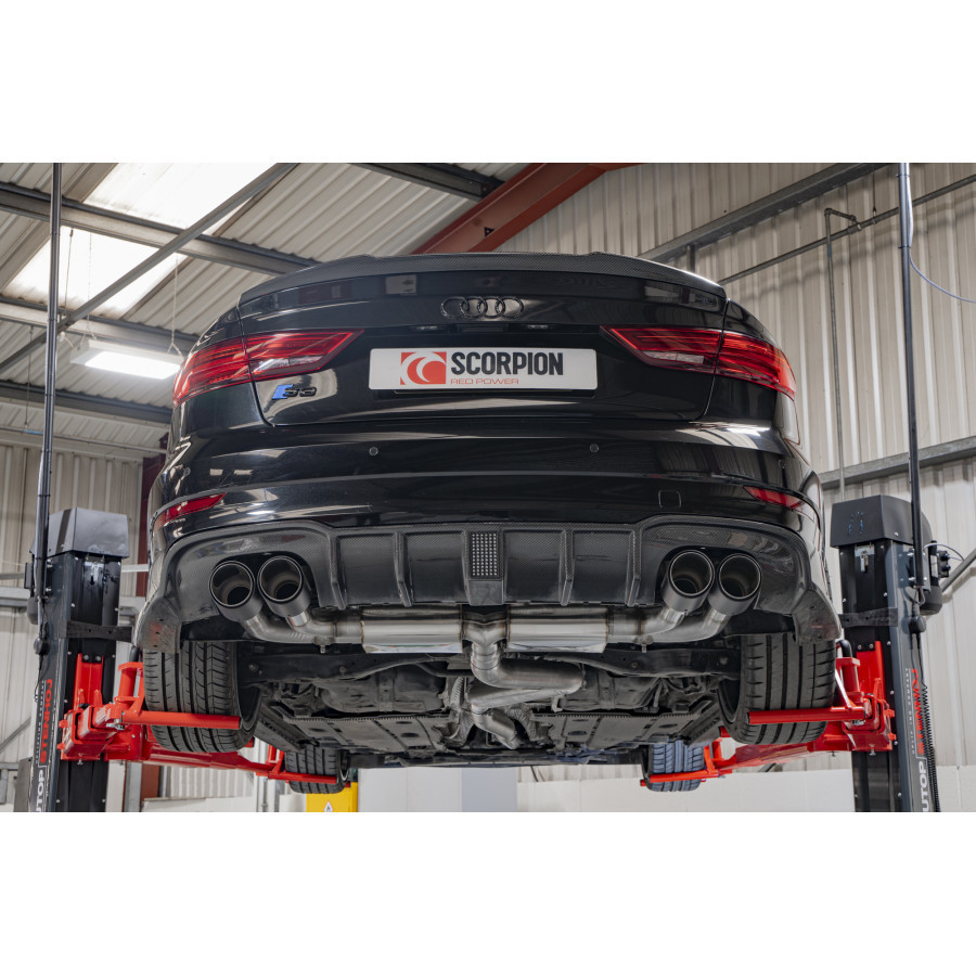 Scorpion GPF Back Non Resonated (Valved) Exhaust System 3.15" with Ascari Carbon Fibre Tailpipes for Audi S3 2.0T (8V) GPF | Saloon | 2013-2020 Facelift Scorpion GPF Back Non Resonated (Valved) Exhaust System 3.15" with Ascari Carbon Fibre Tailpipes for Audi S3 2.0T (8V) GPF | Saloon | 2013-2020 Facelift