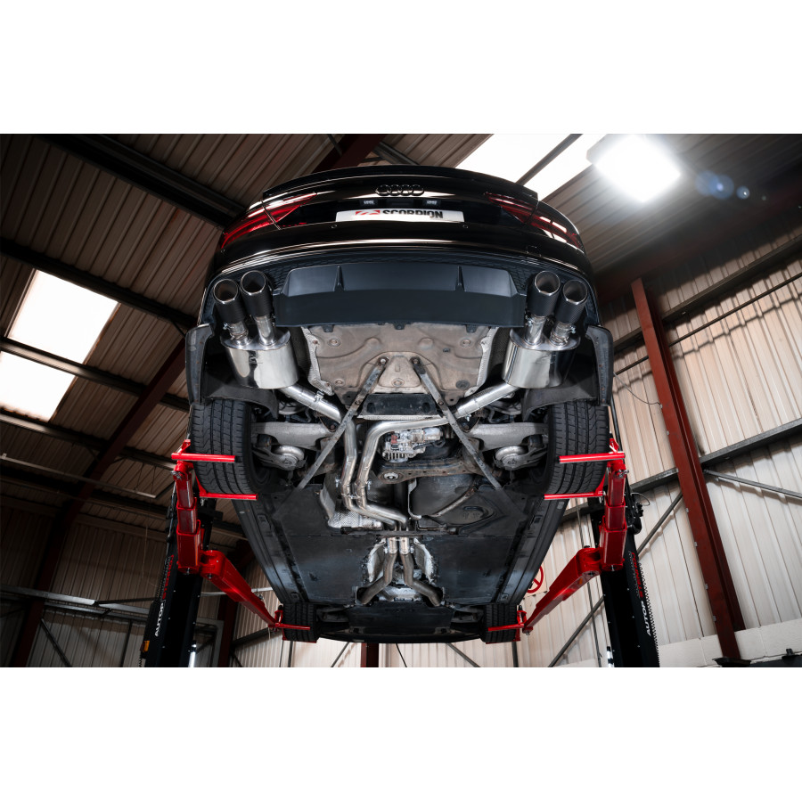 Scorpion Half Exhaust System Non Resonated (Valved) 2.75" with Ascari Carbon Fibre Tailpipes for Audi S6 C7 4.0 TFSI Biturbo Quattro | 2012-2018 Scorpion Half Exhaust System Non Resonated (Valved) 2.75" with Ascari Carbon Fibre Tailpipes for Audi S6 C7 4.0 TFSI Biturbo Quattro | 2012-2018