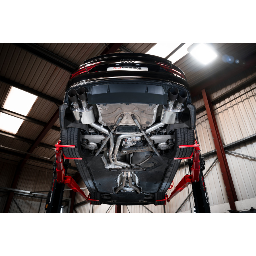 Scorpion Half Exhaust System Non Resonated (Valved) 2.75" with Black Daytona Tailpipes for Audi S6 C7 4.0 TFSI Biturbo Quattro | 2012-2018 Scorpion Half Exhaust System Non Resonated (Valved) 2.75" with Black Daytona Tailpipes for Audi S6 C7 4.0 TFSI Biturbo Quattro | 2012-2018