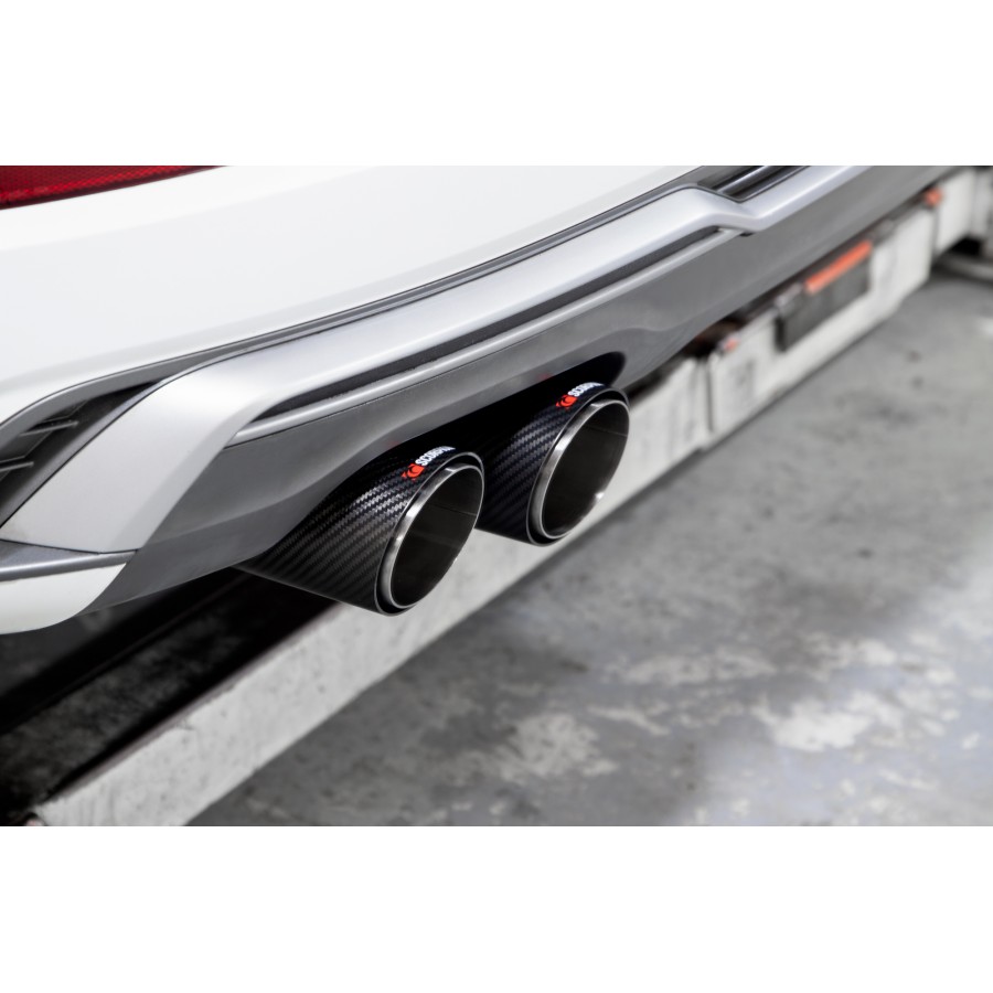 Scorpion GPF Back Non Resonated (Valved) Exhaust System 3" with Ascari Carbon Fibre Tailpipes for Audi SQ2 | 2019-2025 | Pre-facelift / Facelift Scorpion GPF Back Non Resonated (Valved) Exhaust System 3" with Ascari Carbon Fibre Tailpipes for Audi SQ2 | 2019-2025 | Pre-facelift / Facelift