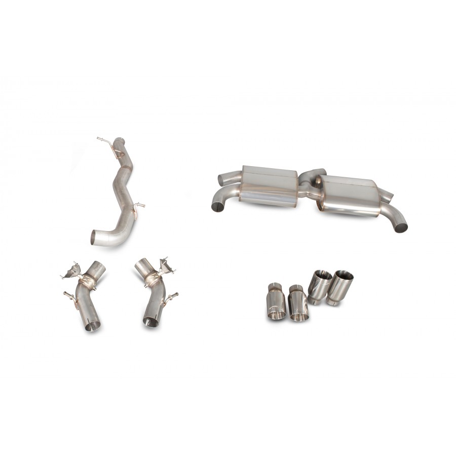 Scorpion GPF Back Non Resonated (Valved) Exhaust System 3" with Polished Daytona Tailpipes for Audi SQ2 | 2019-2025 | Pre-facelift / Facelift Scorpion GPF Back Non Resonated (Valved) Exhaust System 3" with Polished Daytona Tailpipes for Audi SQ2 | 2019-2025 | Pre-facelift / Facelift