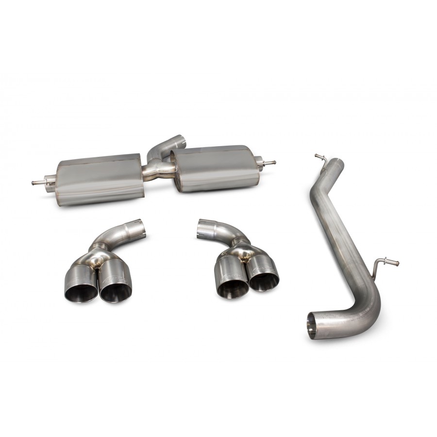 Scorpion Cat Back Non Resonated Exhaust System 2.75" with Polished Daytona Tailpipes for Audi TT MK2 3.2 V6 | 2006-2014 Scorpion Cat Back Non Resonated Exhaust System 2.75" with Polished Daytona Tailpipes for Audi TT MK2 3.2 V6 | 2006-2014