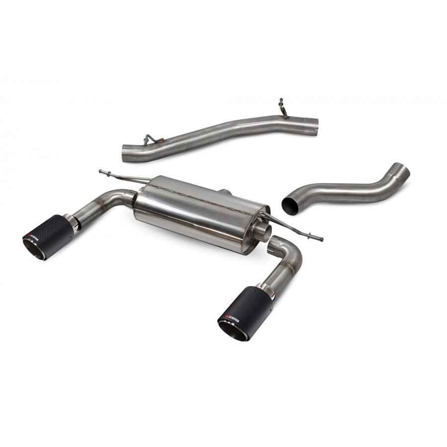 Scorpion Cat Back Non Resonated (Non Valved) Exhaust System 3" with Ascari Carbon Fibre Tailpipes for Audi TT MK3 2.0TFSi Quattro | 2014-2019 | Non GPF Model Scorpion Cat Back Non Resonated (Non Valved) Exhaust System 3" with Ascari Carbon Fibre Tailpipes for Audi TT MK3 2.0TFSi Quattro | 2014-2019 | Non GPF Model