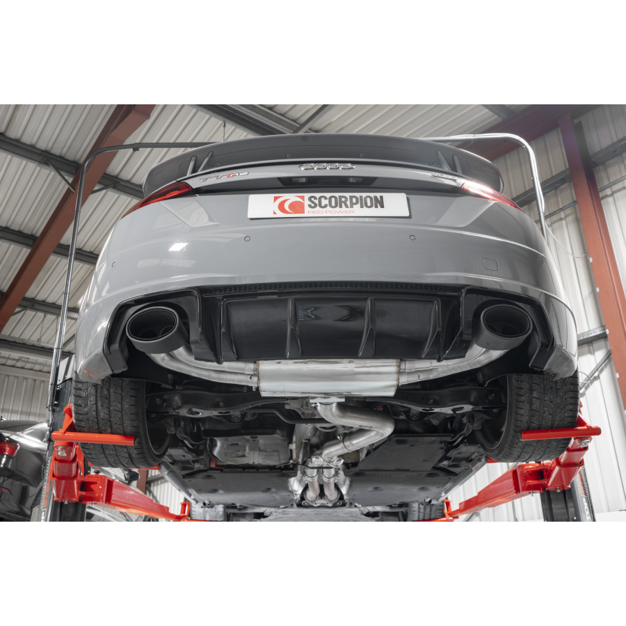 Scorpion GPF Back Non Resonated (Non Valved) Exhaust System 3.15" with Ascari Evo Carbon Fibre Tailpipes for Audi TT RS MK3 | 2019-2024 | GPF Model Scorpion GPF Back Non Resonated (Non Valved) Exhaust System 3.15" with Ascari Evo Carbon Fibre Tailpipes for Audi TT RS MK3 | 2019-2024 | GPF Model