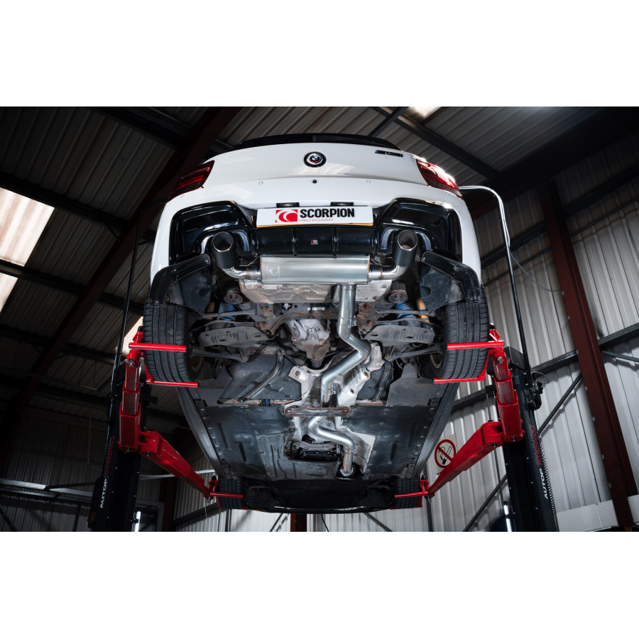 Scorpion Cat Back Non Resonated (Non Valved) Exhaust System 3.15" with Ascari Carbon Fibre Tailpipes for BMW M135i (F20/F21) | 2012-2016 Scorpion Cat Back Non Resonated (Non Valved) Exhaust System 3.15" with Ascari Carbon Fibre Tailpipes for BMW M135i (F20/F21) | 2012-2016
