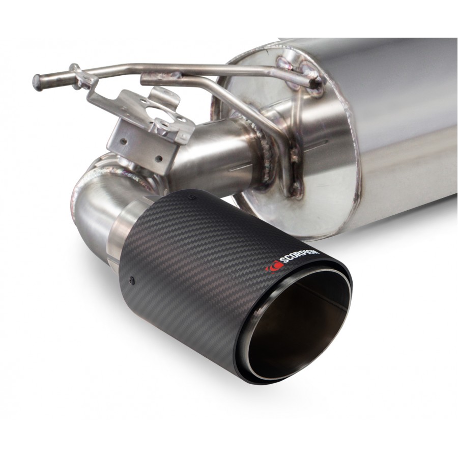 Scorpion Cat Back Non Resonated (Valved) Exhaust System 3.15" with Ascari Carbon Fibre Tailpipes for BMW M140i (F20/F21) | 2016-2018 | Non GPF Model Scorpion Cat Back Non Resonated (Valved) Exhaust System 3.15" with Ascari Carbon Fibre Tailpipes for BMW M140i (F20/F21) | 2016-2018 | Non GPF Model