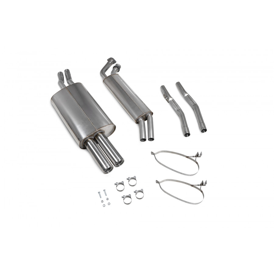 Scorpion Half Exhaust System 1.75" with Polished Lemans Tailpipes for BMW 325 E30 | 1985-88 | including Cabrio & Touring Scorpion Half Exhaust System 1.75" with Polished Lemans Tailpipes for BMW 325 E30 | 1985-88 | including Cabrio & Touring