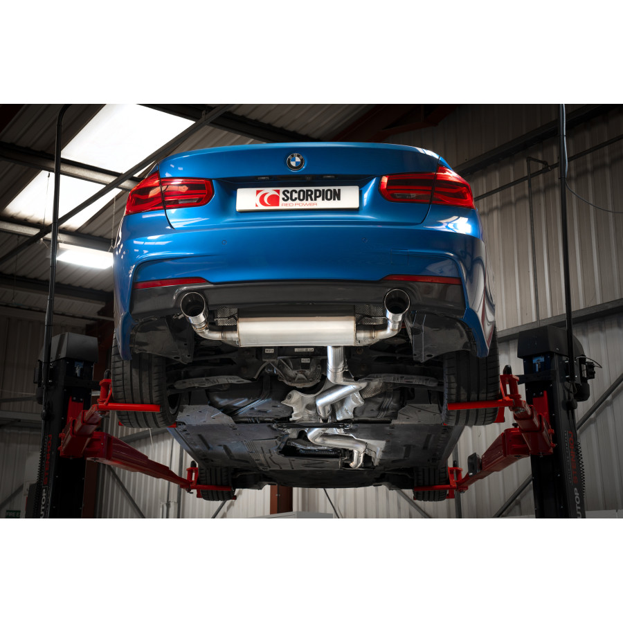 Scorpion Cat Back Non Resonated (Valved) Exhaust System 3.15" with Polished Daytona Tailpipes for BMW 340i (F30 / F31) | Including xDrive | 2015-2018 | Non GPF Models Scorpion Cat Back Non Resonated (Valved) Exhaust System 3.15" with Polished Daytona Tailpipes for BMW 340i (F30 / F31) | Including xDrive | 2015-2018 | Non GPF Models