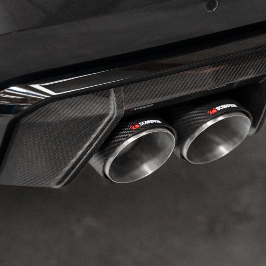 Scorpion Half (Valved) Exhaust System 2.75" with Carbon Ascari Tailpipes for BMW M3 (G80) including Comp / xDrive | 2021-2025 | Non GPF Models Scorpion Half (Valved) Exhaust System 2.75" with Carbon Ascari Tailpipes for BMW M3 (G80) including Comp / xDrive | 2021-2025 | Non GPF Models