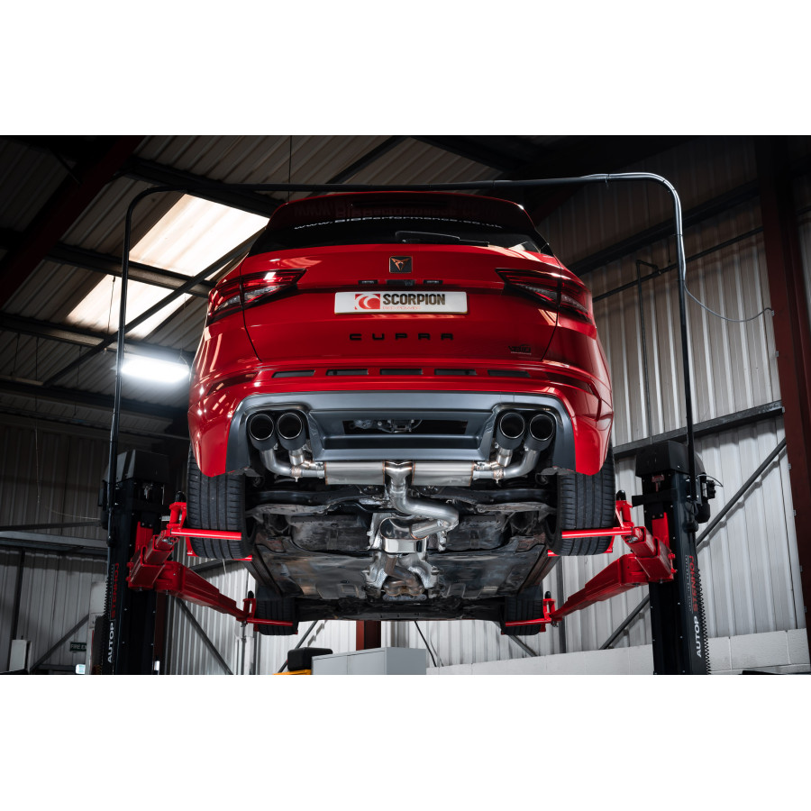 Scorpion GPF Back Resonated (Valved) Exhaust System 3.15" with Carbon Ascari Tailpipes for Cupra Ateca 2.0 TSI | GPF Model | 2019-2025