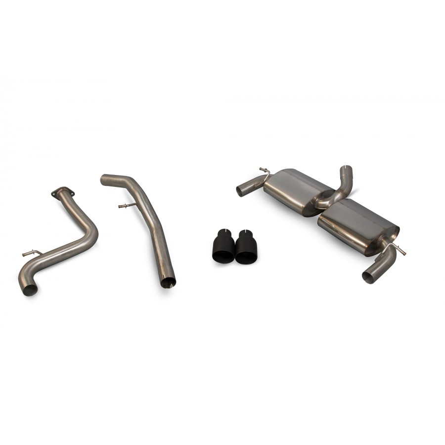 Scorpion Cat Back Non Resonated Exhaust System 2.5" with Black Daytona Tailpipes for Ford Focus ST225 MK2 | 2006-2011