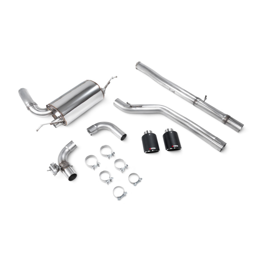 Scorpion Cat Back (Valved) Quiet Exhaust System 3" with Carbon Ascari Tailpipes for Ford Focus RS MK3 | 2016-2019 Scorpion Cat Back (Valved) Quiet Exhaust System 3" with Carbon Ascari Tailpipes for Ford Focus RS MK3 | 2016-2019