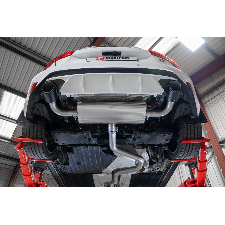 Scorpion GPF Back Exhaust System 3" with Carbon Ascari Tailpipes for Ford Focus ST MK4 | 2019-2025 Scorpion GPF Back Exhaust System 3" with Carbon Ascari Tailpipes for Ford Focus ST MK4 | 2019-2025