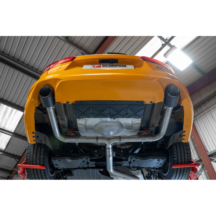 Scorpion Predator (Loud) GPF Back Exhaust System 3" with Carbon Ascari Tailpipes for Ford Focus ST MK4 Estate | 2019-2025 Scorpion Predator (Loud) GPF Back Exhaust System 3" with Carbon Ascari Tailpipes for Ford Focus ST MK4 Estate | 2019-2025