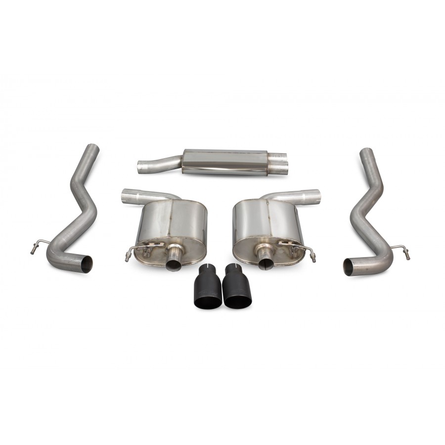 Scorpion Cat Back Resonated Exhaust System 2.75" with Black Daytona Tailpipes for Ford Mustang 2.3 Ecoboost | Pre-Facelift | 2015-2018 | Non GPF Model Scorpion Cat Back Resonated Exhaust System 2.75" with Black Daytona Tailpipes for Ford Mustang 2.3 Ecoboost | Pre-Facelift | 2015-2018 | Non GPF Model