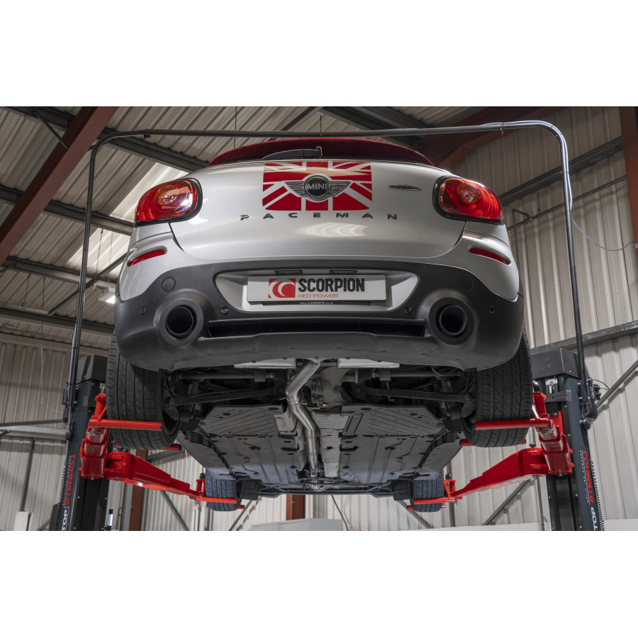 Scorpion Cat Back Non Resonated Exhaust System 2.5" with Black Daytona Tailpipes for Mini Paceman R61 Cooper S All4 | including JCW | 2010-2016 Scorpion Cat Back Non Resonated Exhaust System 2.5" with Black Daytona Tailpipes for Mini Paceman R61 Cooper S All4 | including JCW | 2010-2016