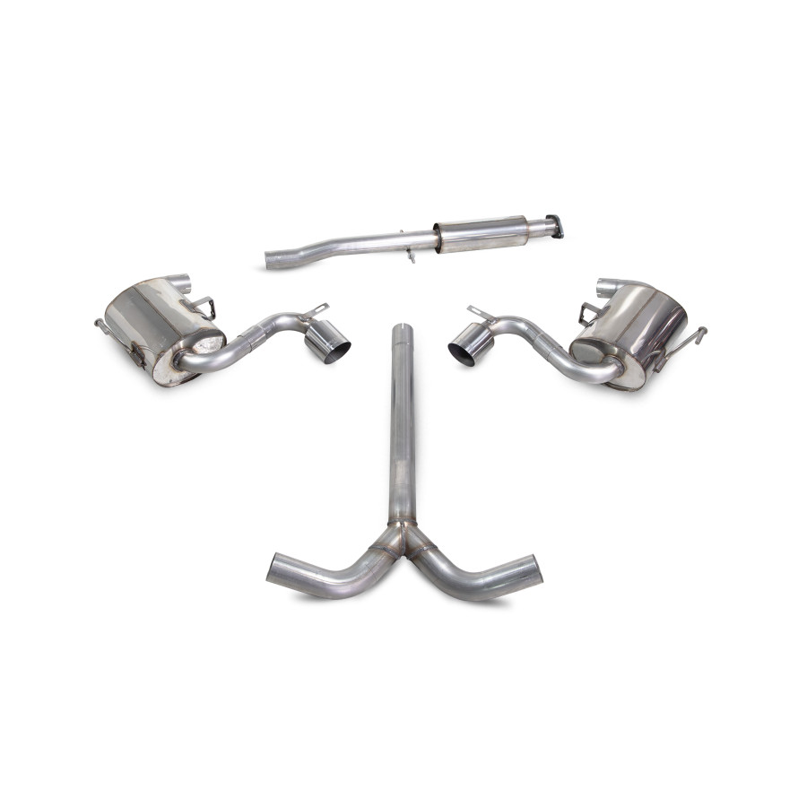 Scorpion Cat Back Resonated Exhaust System 2.25" with Polished STW Tailpipes for Mini Cooper S R52 / R53 | 2002-2006 Scorpion Cat Back Resonated Exhaust System 2.25" with Polished STW Tailpipes for Mini Cooper S R52 / R53 | 2002-2006