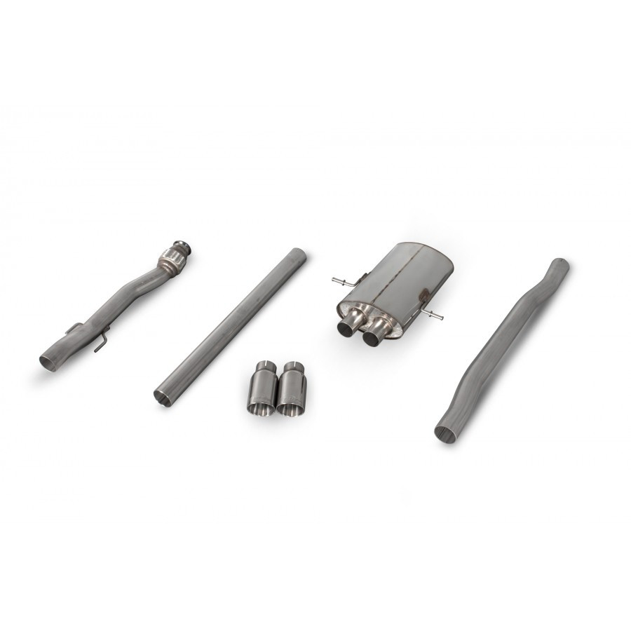 Scorpion Cat Back Non Resonated Exhaust System 2.75" with Polished Daytona Tailpipes for Mini Cooper S Coupe R58 / R59 | 2007-2014 Scorpion Cat Back Non Resonated Exhaust System 2.75" with Polished Daytona Tailpipes for Mini Cooper S Coupe R58 / R59 | 2007-2014