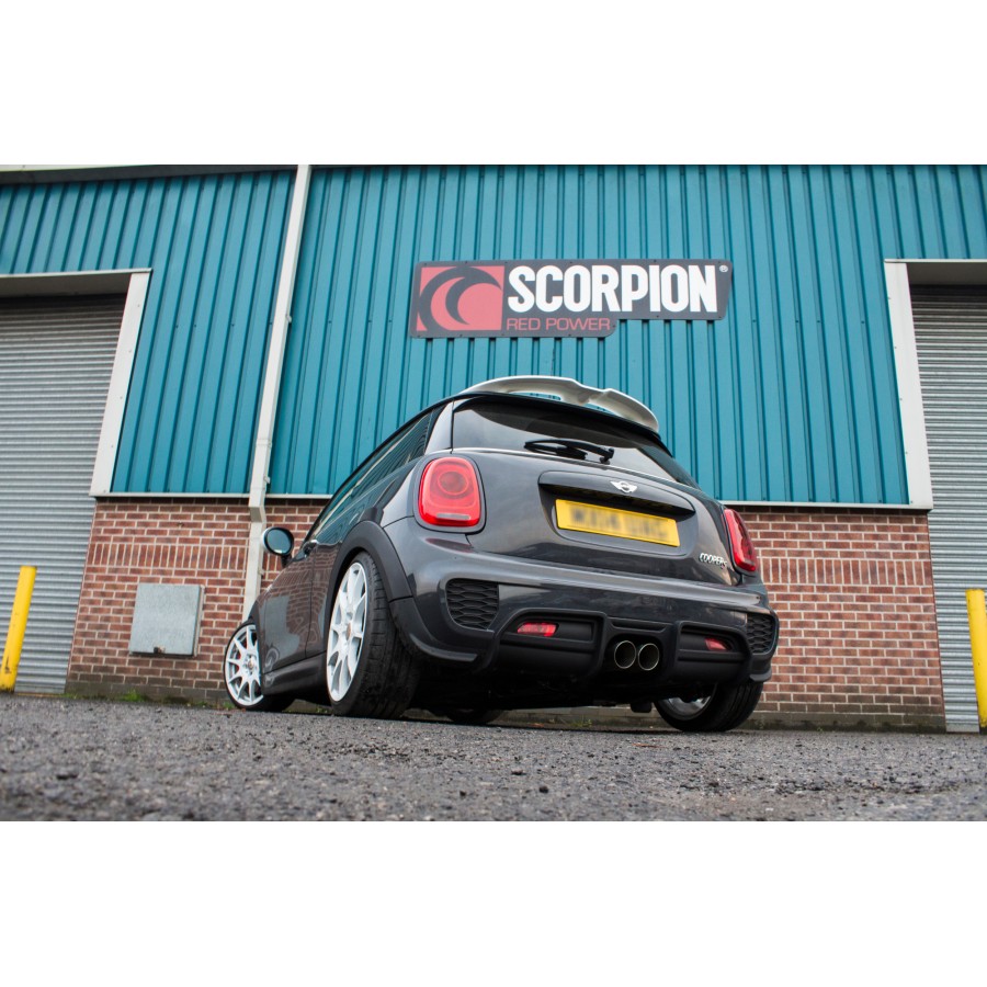 Scorpion Cat Back Non Resonated Exhaust System 2.75" with Polished Daytona Tailpipes for Mini Cooper S F56 | Including JCW | UK / EU Only | Non GPF Model | 2014-2018