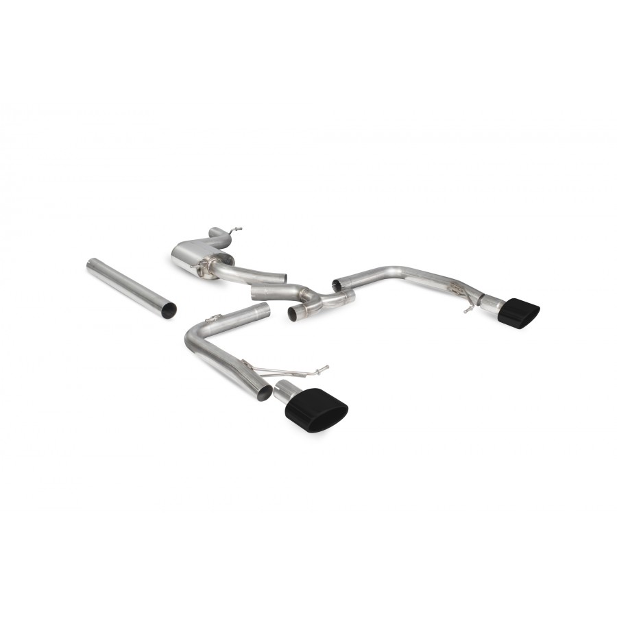 Scorpion Cat Back Non Resonated Exhaust System 3" with Black Evo Tailpipes for Seat Leon Cupra 2.0 TSI 280 / 290 ST | 2015-2018 Scorpion Cat Back Non Resonated Exhaust System 3" with Black Evo Tailpipes for Seat Leon Cupra 2.0 TSI 280 / 290 ST | 2015-2018