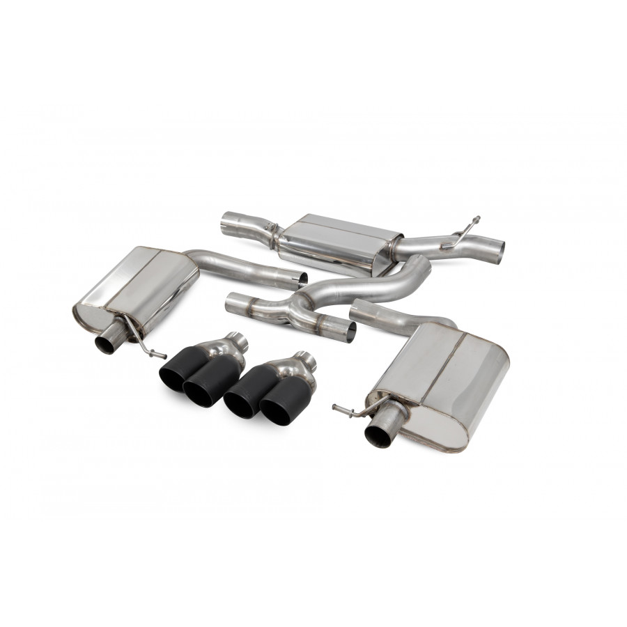 Scorpion Cat Back Resonated Exhaust System 3.15" with Black Daytona Tailpipes for Seat Leon Cupra ST 4Drive Carbon Edition | 2018-2019 Scorpion Cat Back Resonated Exhaust System 3.15" with Black Daytona Tailpipes for Seat Leon Cupra ST 4Drive Carbon Edition | 2018-2019