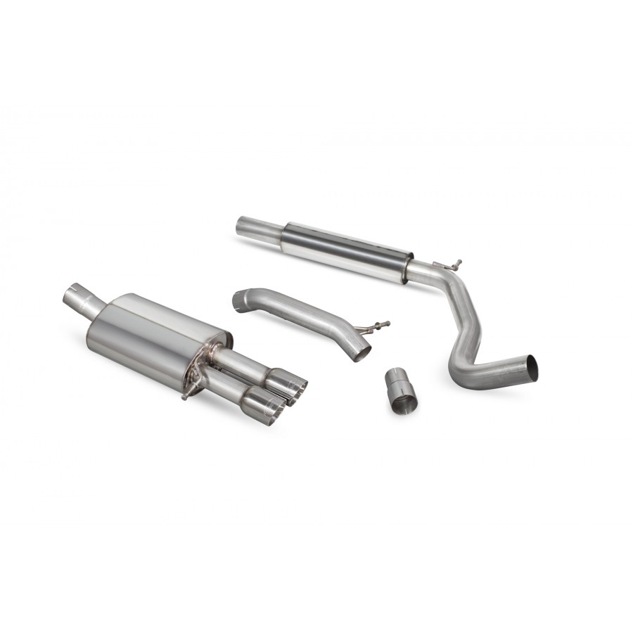 Scorpion Cat Back Resonated Exhaust System 2.5" with Polished Daytona Tailpipes for Volkswagen Polo GTI 1.8T 9N3 | 2006-2011 Scorpion Cat Back Resonated Exhaust System 2.5" with Polished Daytona Tailpipes for Volkswagen Polo GTI 1.8T 9N3 | 2006-2011