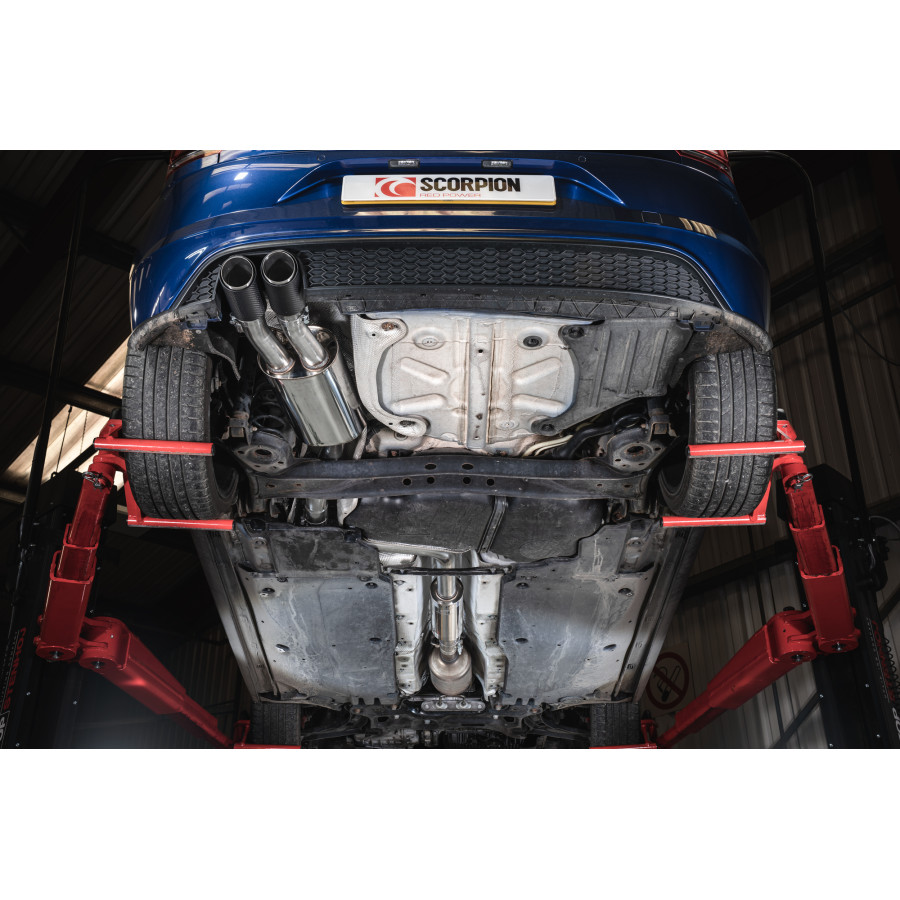 Scorpion GPF Back Resonated Exhaust System 2.75" with Carbon Ascari Tailpipes for Volkswagen Polo GTI 2.0T AW | GPF Model | 2019-2025 Scorpion GPF Back Resonated Exhaust System 2.75" with Carbon Ascari Tailpipes for Volkswagen Polo GTI 2.0T AW | GPF Model | 2019-2025