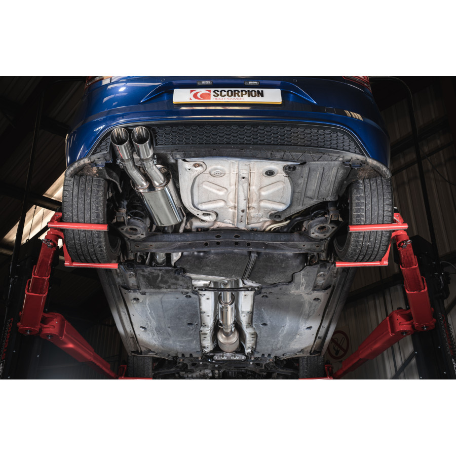 Scorpion GPF Back Resonated Exhaust System 2.75" with Polished Daytona Tailpipes for Volkswagen Polo GTI 2.0T AW | GPF Model | 2019-2025 Scorpion GPF Back Resonated Exhaust System 2.75" with Polished Daytona Tailpipes for Volkswagen Polo GTI 2.0T AW | GPF Model | 2019-2025