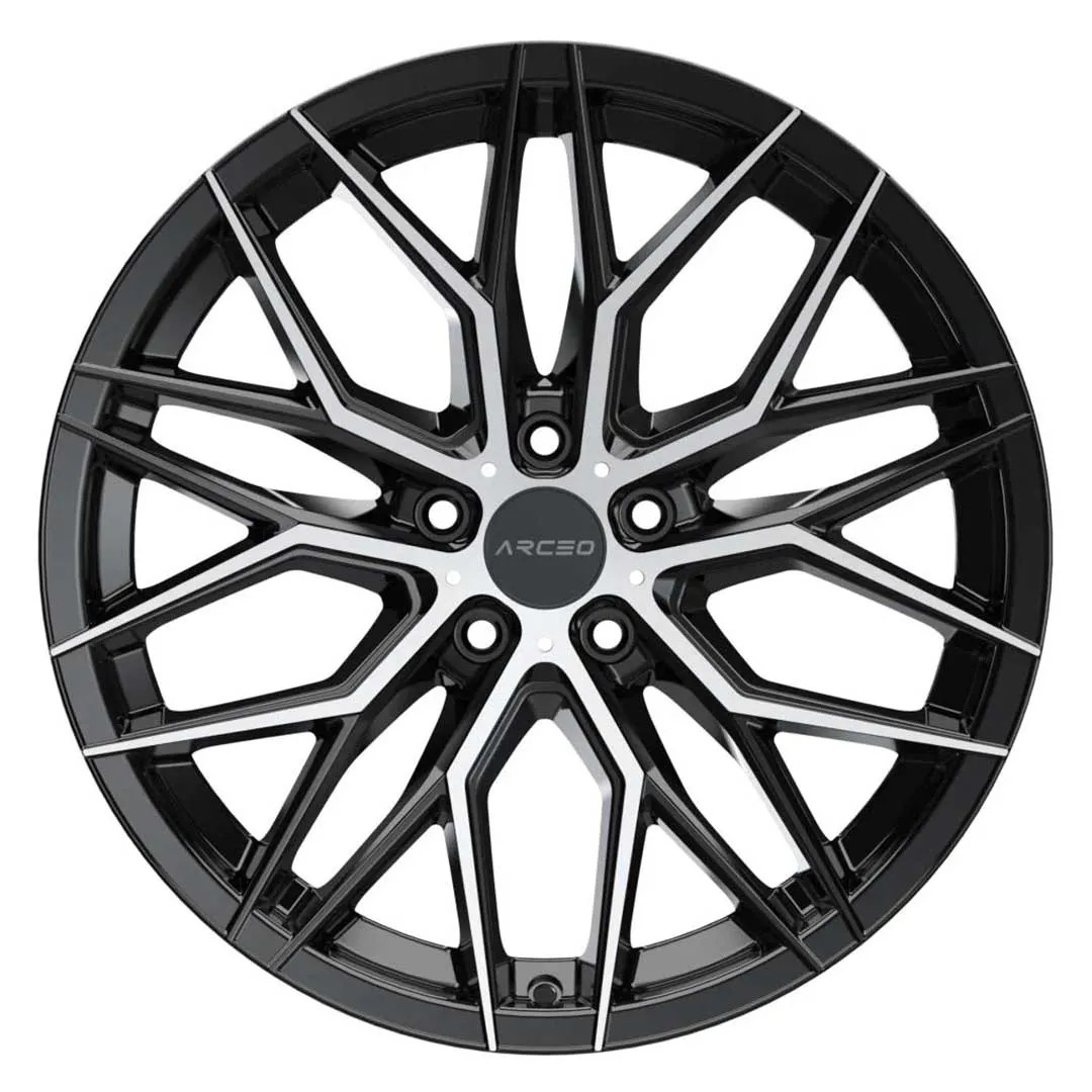 Arceo Wheels Valencia (TUV) | 18 inch x 8 | 5x108 | ET45 | Black Diamond Cut | Ford / Jaguar Fitment (5 Stud) | SET OF 4 | ARC-694