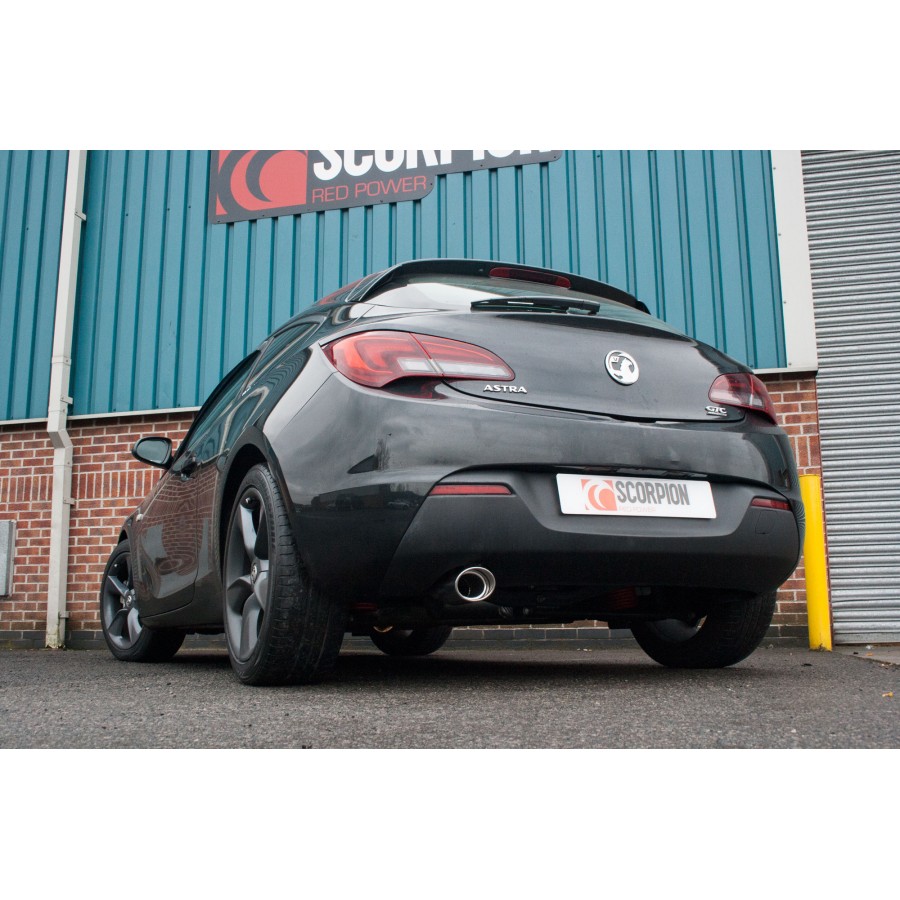 Scorpion Cat Back Resonated Exhaust System 2.5" with Polished Evo Tailpipe for Vauxhall Astra J GTC 1.4 Turbo | 2009-2015
