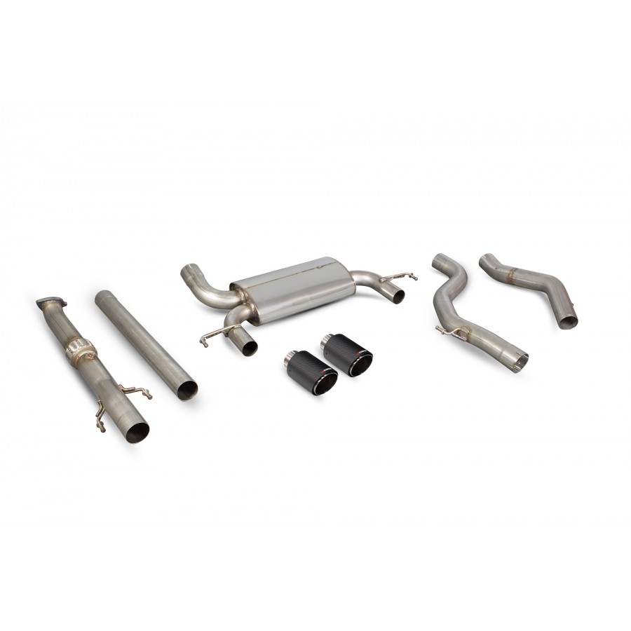 Scorpion Cat Back Non Resonated Exhaust System 3" with Carbon Ascari Tailpipes for Vauxhall Corsa E VXR | 2015-2018 Scorpion Cat Back Non Resonated Exhaust System 3" with Carbon Ascari Tailpipes for Vauxhall Corsa E VXR | 2015-2018