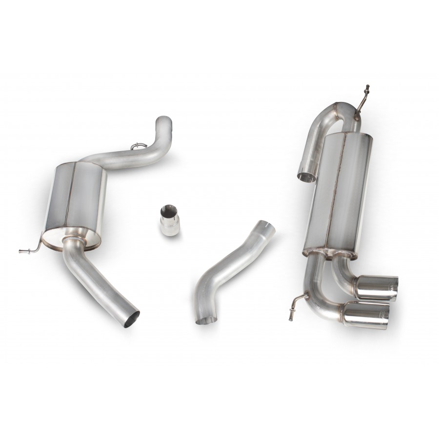 Scorpion Cat Back Resonated Exhaust System 3" with Polished Daytona Tailpipes for Volkswagen Golf MK5 GTI / Edition 30 | 2004-2009 Scorpion Cat Back Resonated Exhaust System 3" with Polished Daytona Tailpipes for Volkswagen Golf MK5 GTI / Edition 30 | 2004-2009