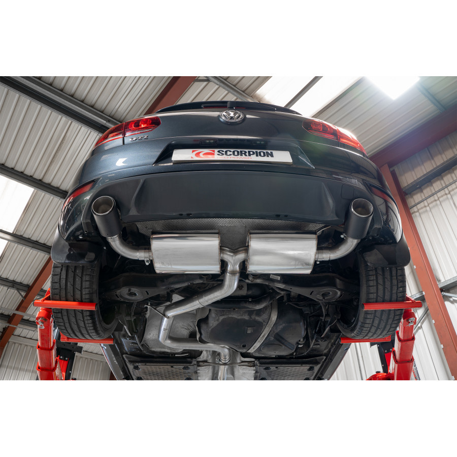 Scorpion Cat Back Non Resonated Exhaust System 3" with Carbon Ascari Tailpipes for Volkswagen Golf GTI MK6 Edition 35 | 2009-2013 Scorpion Cat Back Non Resonated Exhaust System 3" with Carbon Ascari Tailpipes for Volkswagen Golf GTI MK6 Edition 35 | 2009-2013
