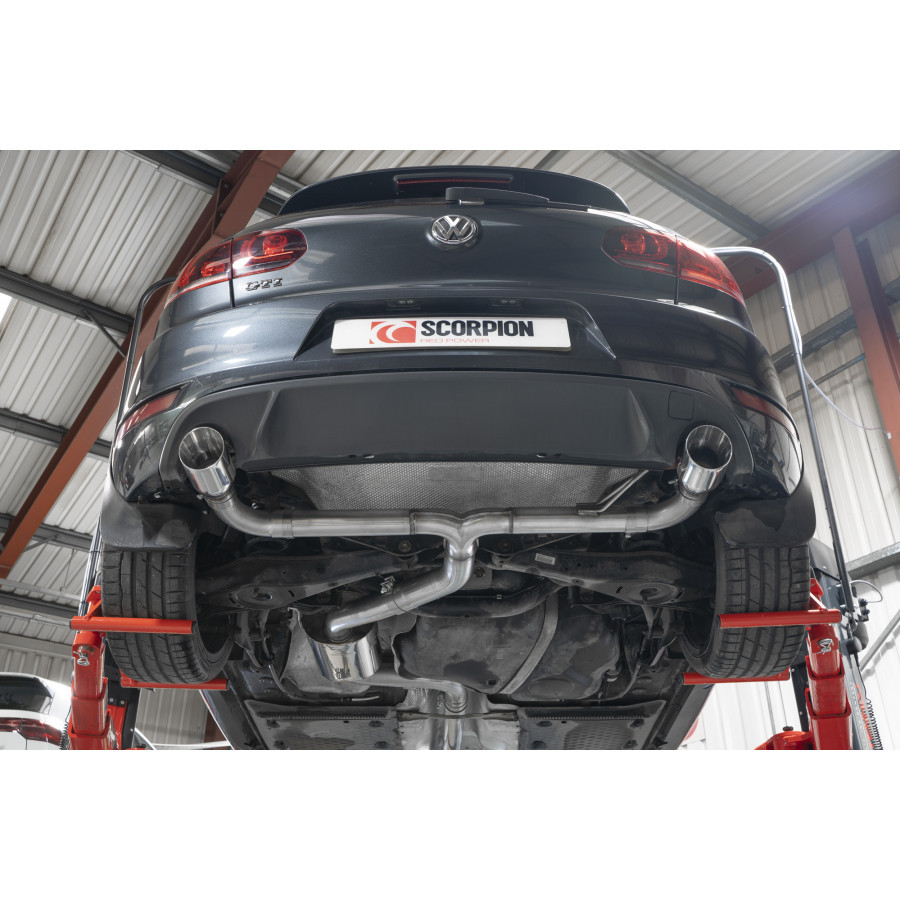 Scorpion Predator (Loud) Cat Back Resonated Exhaust System 3" with Polished Daytona Tailpipes for Volkswagen Golf GTI MK6 Edition 35 | 2009-2013 Scorpion Predator (Loud) Cat Back Resonated Exhaust System 3" with Polished Daytona Tailpipes for Volkswagen Golf GTI MK6 Edition 35 | 2009-2013