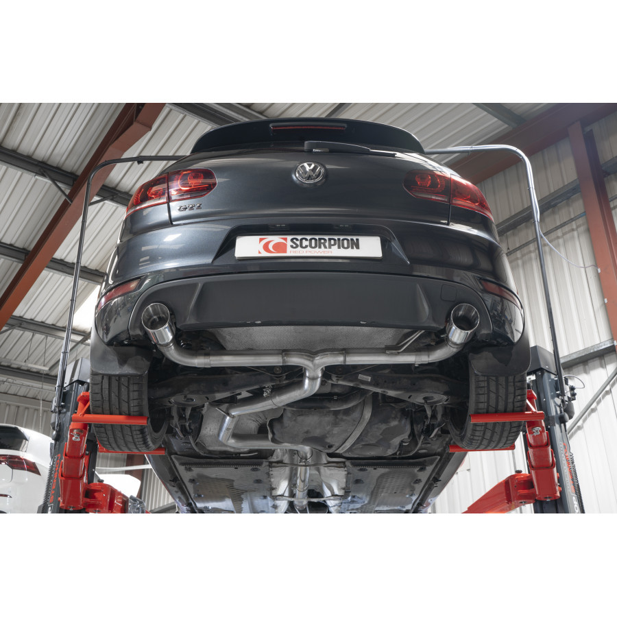 Scorpion Predator (Very Loud) Cat Back Non Resonated Exhaust System 3" with Polished Daytona Tailpipes for Volkswagen Golf GTI MK6 Edition 35 | 2009-2013 Scorpion Predator (Very Loud) Cat Back Non Resonated Exhaust System 3" with Polished Daytona Tailpipes for Volkswagen Golf GTI MK6 Edition 35 | 2009-2013