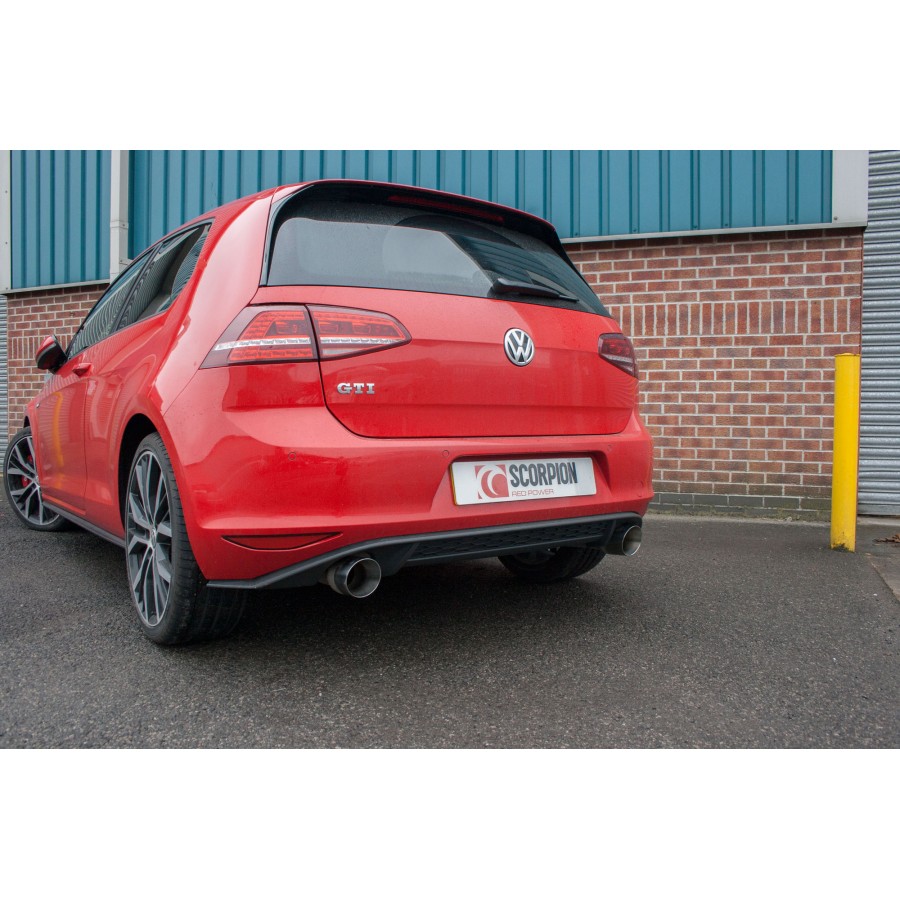 Scorpion Cat Back Resonated Exhaust System 3" with Polished Daytona Tailpipes for Volkswagen Golf GTI MK7 including Clubsport / Clubsport S | 2013-2016 Scorpion Cat Back Resonated Exhaust System 3" with Polished Daytona Tailpipes for Volkswagen Golf GTI MK7 including Clubsport / Clubsport S | 2013-2016