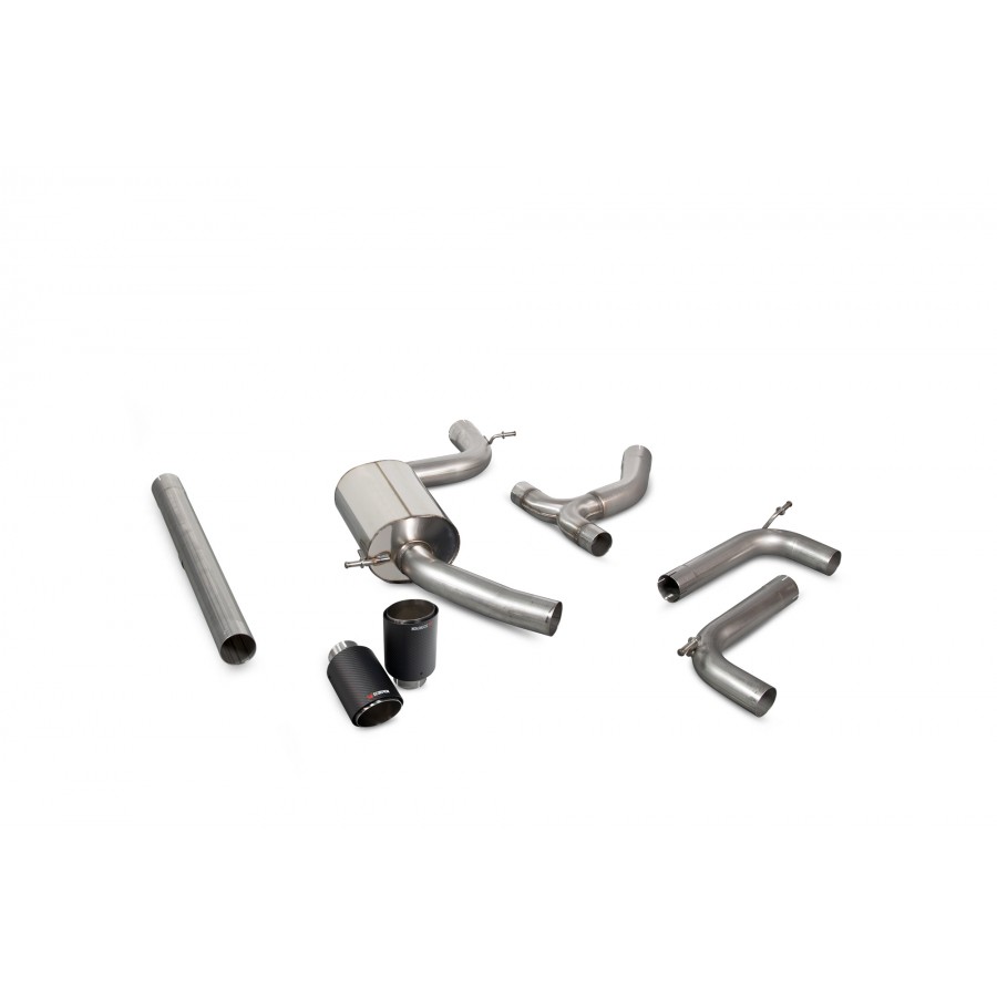 Scorpion Cat Back Non Resonated Exhaust System 3" with Carbon Ascari Tailpipes for Volkswagen Golf GTI MK7 including Clubsport / Clubsport S | 2013-2016