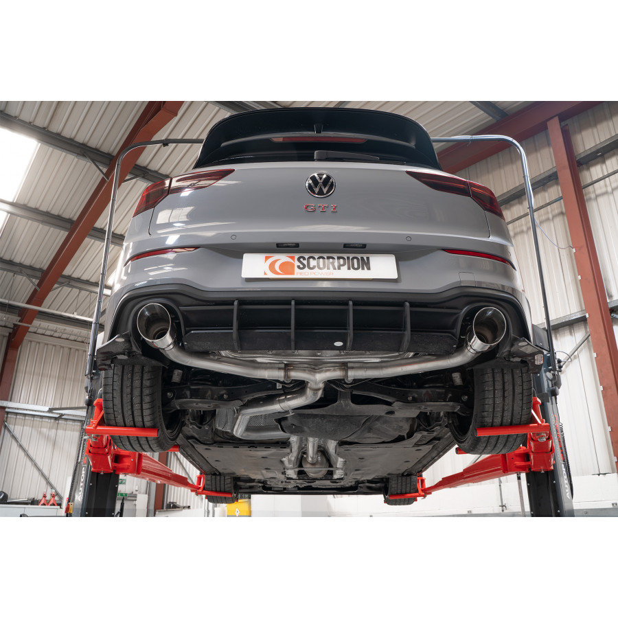 Scorpion Predator (Very Loud) GPF Back Non Resonated Exhaust System 3" with Polished Daytona Tailpipes for Volkswagen Golf MK8 / MK8.5 GTI Clubsport | GPF Models | 2020-2025 Scorpion Predator (Very Loud) GPF Back Non Resonated Exhaust System 3" with Polished Daytona Tailpipes for Volkswagen Golf MK8 / MK8.5 GTI Clubsport | GPF Models | 2020-2025