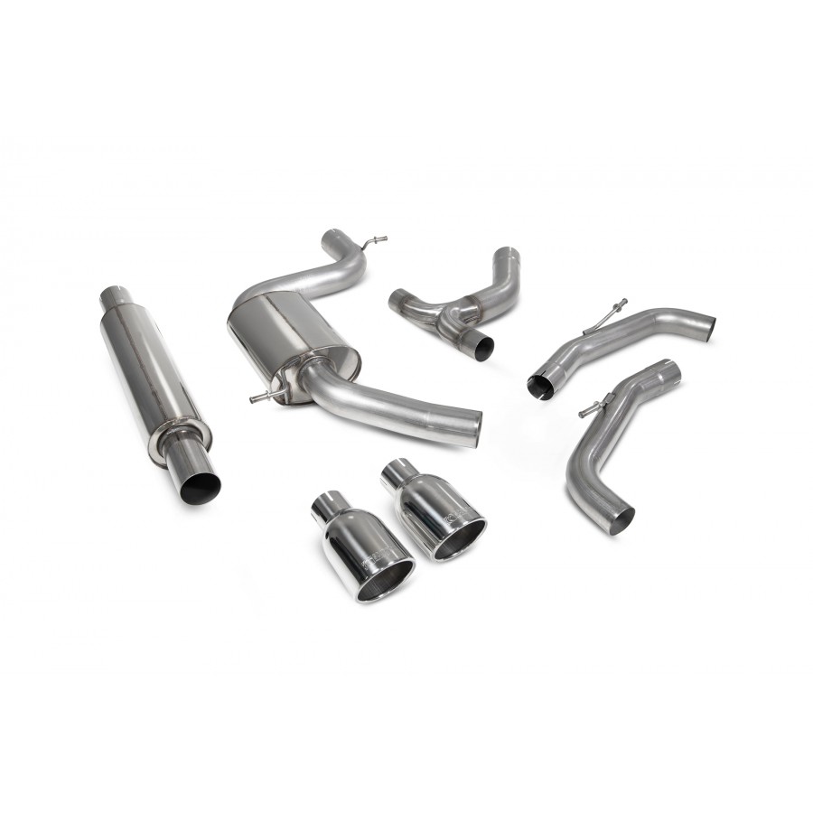 Scorpion GPF Back Resonated Exhaust System 3" with Polished Indy Tailpipes for Volkswagen Golf MK8 / MK8.5 GTI | GPF Models | 2020-2025 Scorpion GPF Back Resonated Exhaust System 3" with Polished Indy Tailpipes for Volkswagen Golf MK8 / MK8.5 GTI | GPF Models | 2020-2025