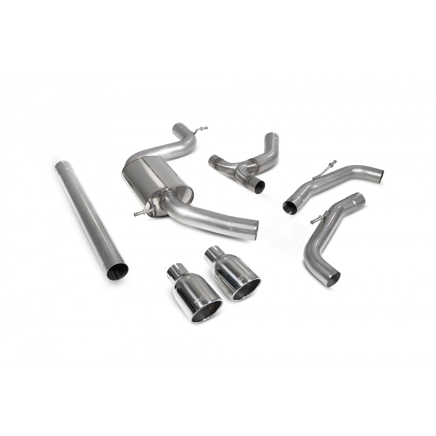 Scorpion GPF Back Non Resonated Exhaust System 3" with Polished Indy Tailpipes for Volkswagen Golf MK8 / MK8.5 GTI | GPF Models | 2020-2025 Scorpion GPF Back Non Resonated Exhaust System 3" with Polished Indy Tailpipes for Volkswagen Golf MK8 / MK8.5 GTI | GPF Models | 2020-2025