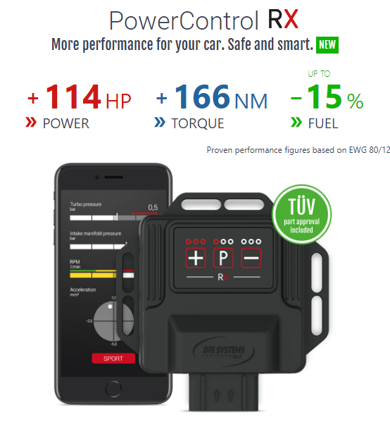DTE Systems PowerControl RX Chip Tuning Box with APP - Mercedes C63 AMG (W205) 476 HP