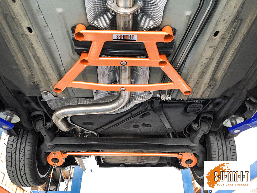 Swave & Summit Rear Lower Back 6 Point Exhaust Tunnel Brace for Ford Fiesta MK7 / MK7.5 Swave & Summit Rear Lower Back 6 Point Exhaust Tunnel Brace for Ford Fiesta MK7 / MK7.5