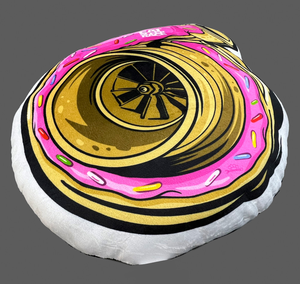 Eat Sleep Race Throw Pillow | Donut Turbo Eat Sleep Race Throw Pillow | Donut Turbo