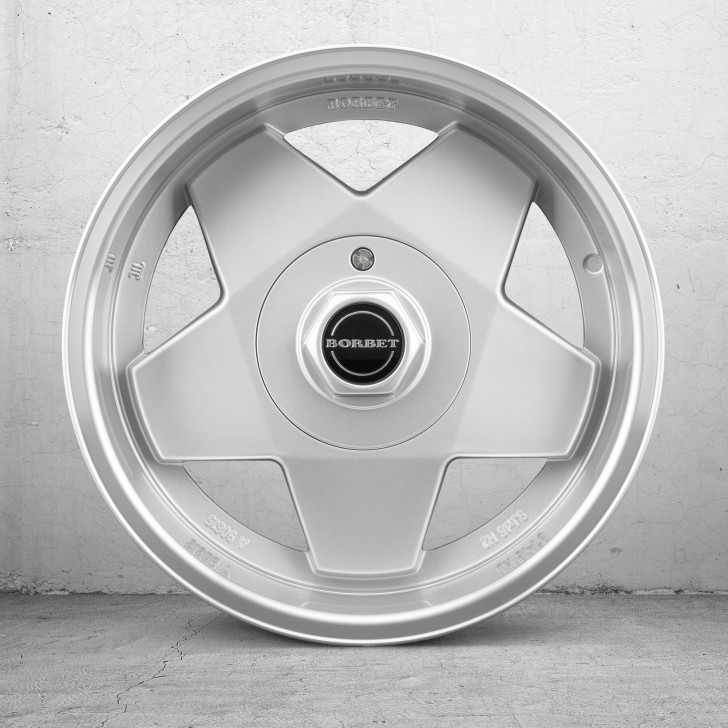 Borbet A (Classic) - 16 inch X 7.5J - Silver with Polished Rim - SET OF 4 Borbet A (Classic) - 16 inch X 7.5J - Silver with Polished Rim - SET OF 4